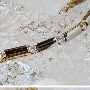 Costume Diamond and Gold Tennis Bracelet